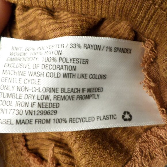 Knox Rose Thermal Rust Colored Long Sleeve Knit Tee Blouse Womens Large - Picture 12 of 12